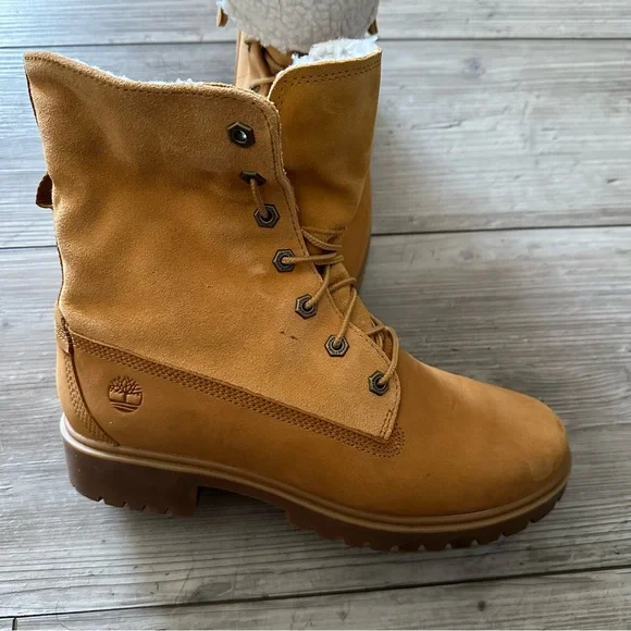 Women’s Timberland Faux Fur Lace Up Boots Size 8.5 - Picture 2 of 9